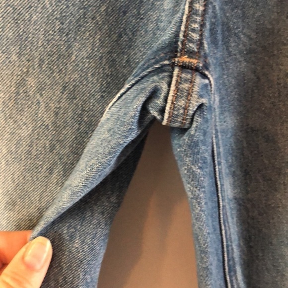 Express Dad Jeans Size 2 100% Cotton Rigid Denim Distressed Cropped High Waist - Picture 13 of 16